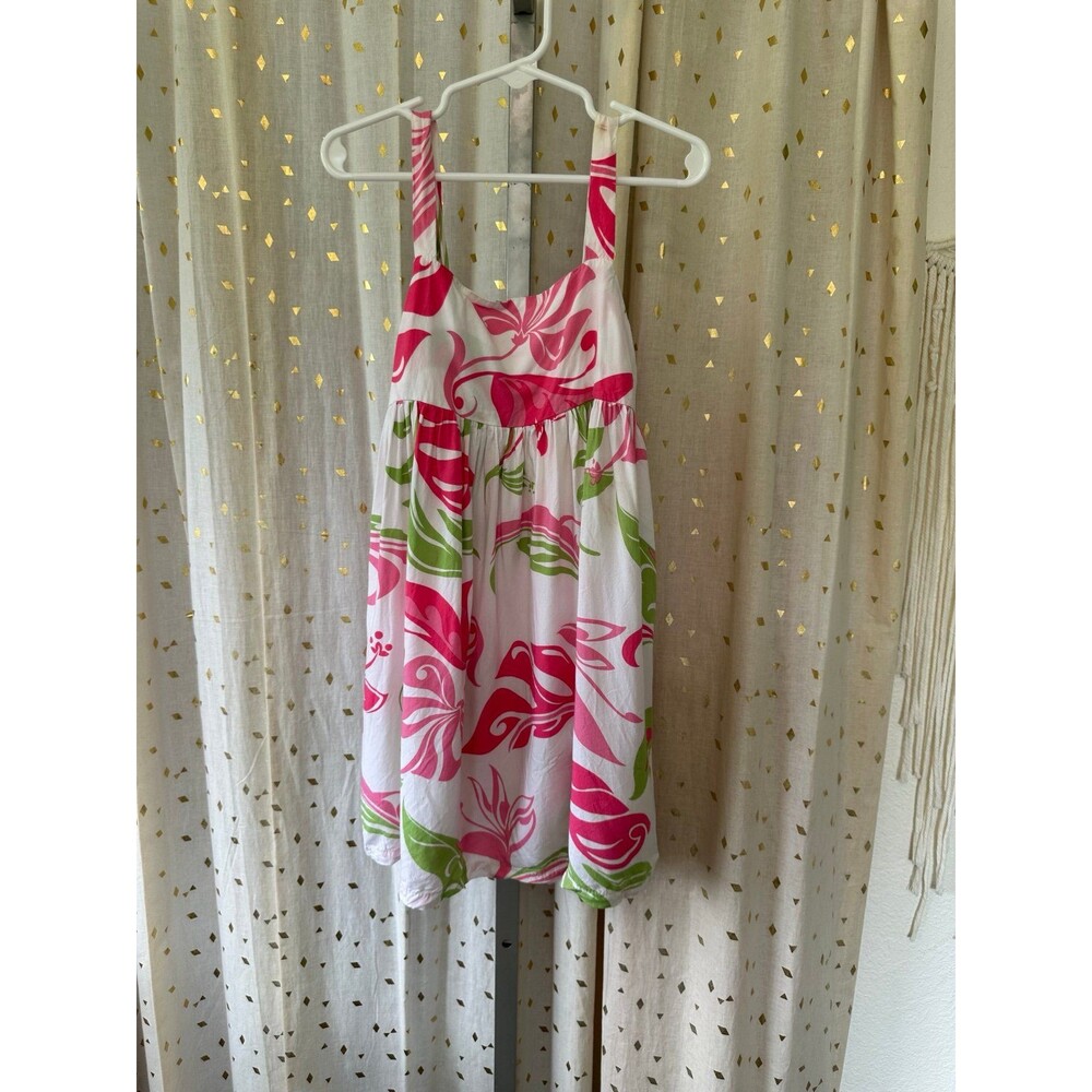 RJC Girls Hawaiian Tropical Flowers Smocked Back Adjustable Straps Sundress 6X